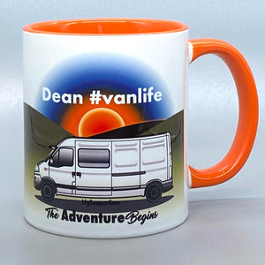 MyCamperVan design of Vauxhall Movano camper mug with sunset design van life