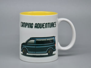 MyCamperVan personalised ceramic mug with T6 camper design