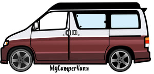 MyCamperVan Bongo camper design in silver over red