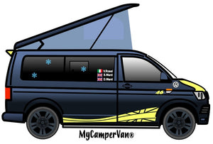 MyCamperVan customised design of VW T6 camper with Valentino Rossi 46 design 