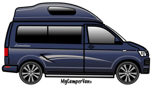 VW T6 camper high top hi-top blue campervan MyCamperVan design personalised